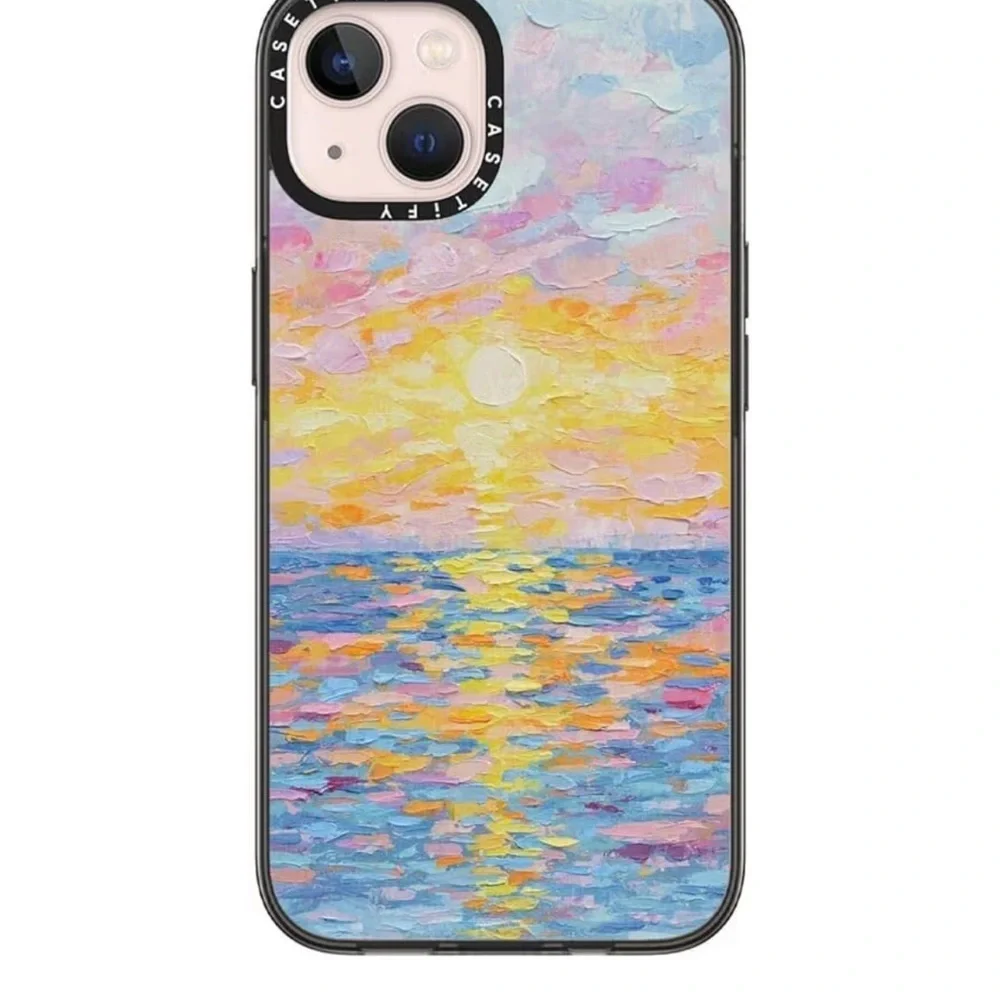 Casetify Retro Sticker & Ocean Sunset iPhone Cases - Multi & Orange